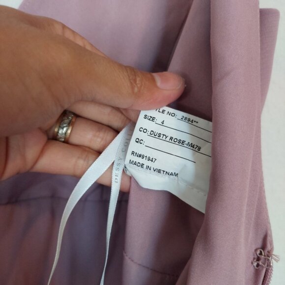 Dessy Collection Sleeveless Draped Chiffon Maxi Dress Front Slit Size 4 - Picture 11 of 13